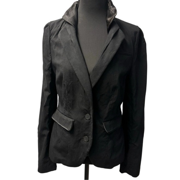 Nicole Miller Black Satin-Trim Blazer - Picture 1 of 5